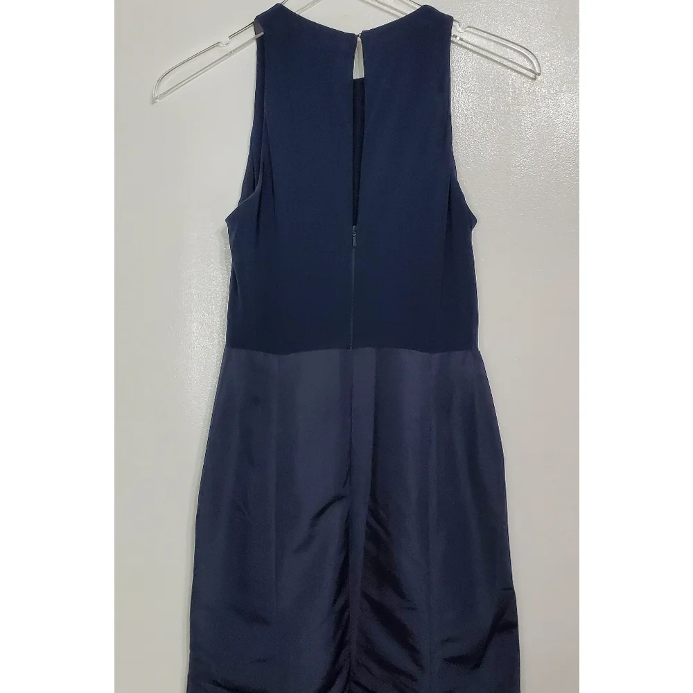 Sleeveless Navy Bow-Waist Evening Dress - Picture 8 of 14